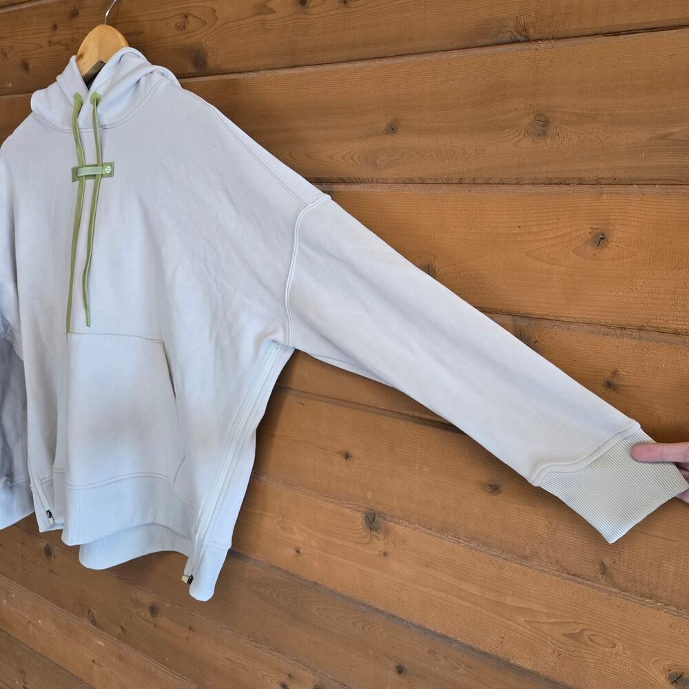 Noli Yoga Jet Hoodie Stone Pullover Side Zip Cuffed M Athleisure Loungewear Top - Picture 3 of 5
